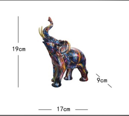 ELEFANTIQUE – Abstract Beeldje van Gekleurde Olifant