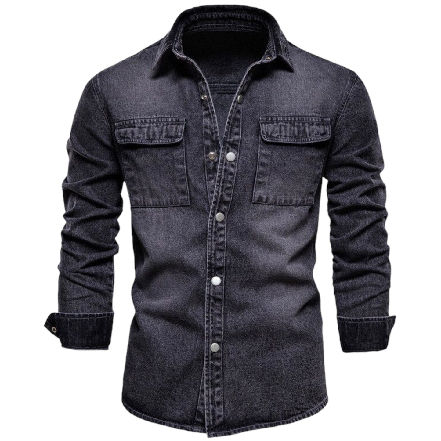 COLTON - Klassiek denim overhemd met knoopsluiting voor heren