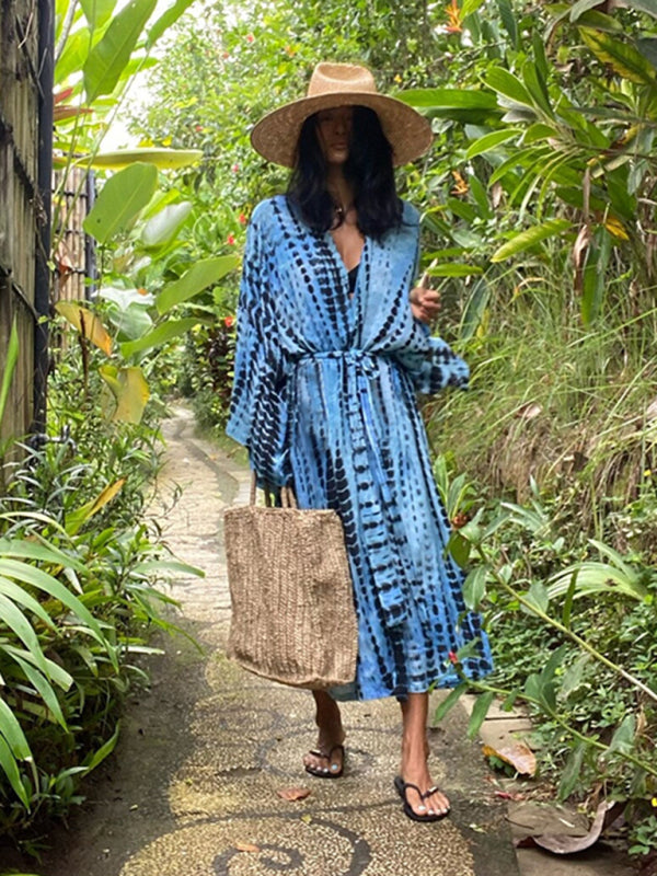 Lichtgewicht Strandkimono met Tie-Dye Print voor Zomerse Stijl – Aino - Glamorix