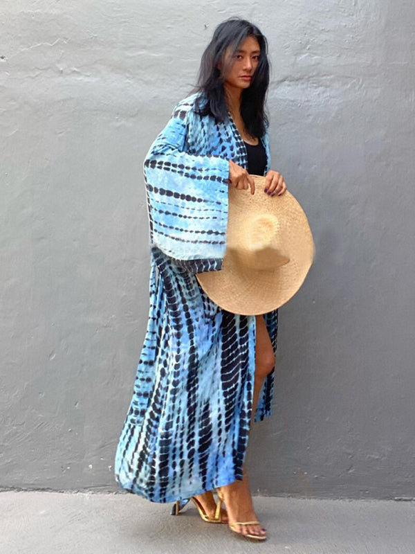 Lichtgewicht Strandkimono met Tie-Dye Print voor Zomerse Stijl – Aino - Glamorix