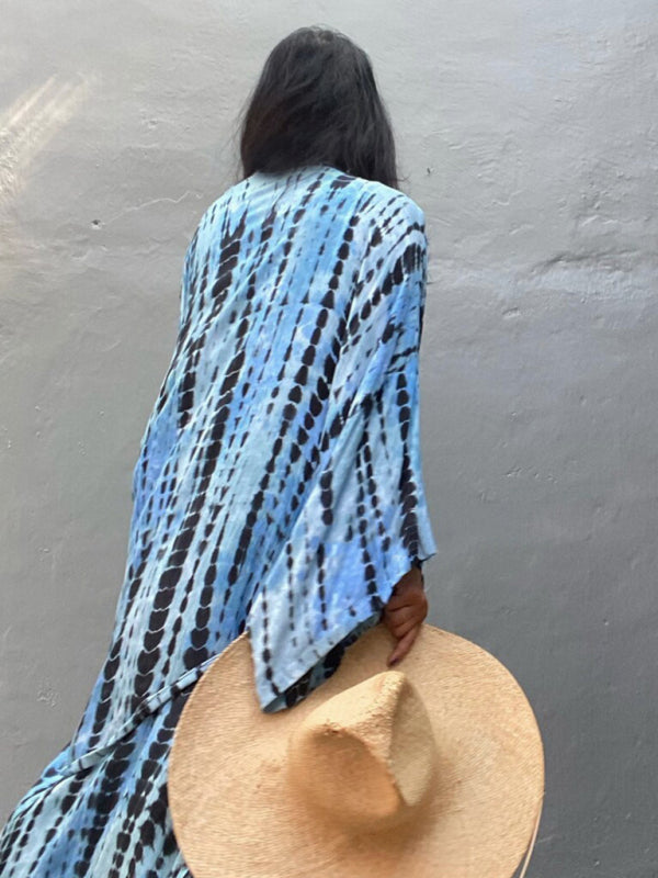 Lichtgewicht Strandkimono met Tie-Dye Print voor Zomerse Stijl – Aino - Glamorix