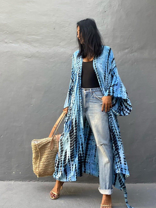 Lichtgewicht Strandkimono met Tie-Dye Print voor Zomerse Stijl – Aino - Glamorix