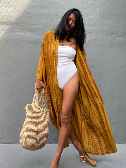 Lichtgewicht Strandkimono met Tie-Dye Print voor Zomerse Stijl – Aino - Glamorix