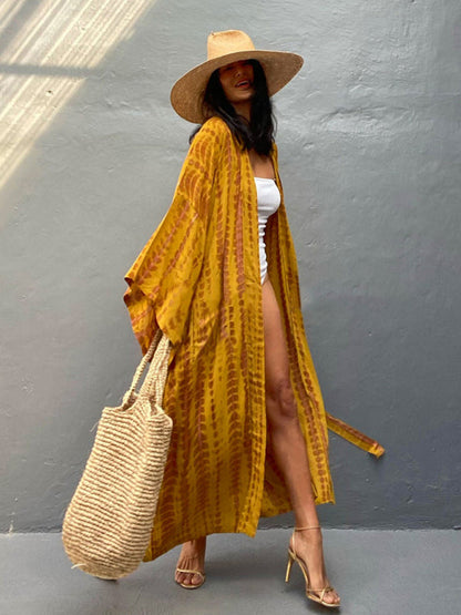 Lichtgewicht Strandkimono met Tie-Dye Print voor Zomerse Stijl – Aino - Glamorix