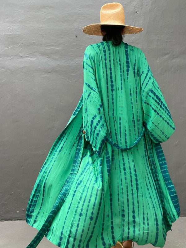 Lichtgewicht Strandkimono met Tie-Dye Print voor Zomerse Stijl – Aino - Glamorix