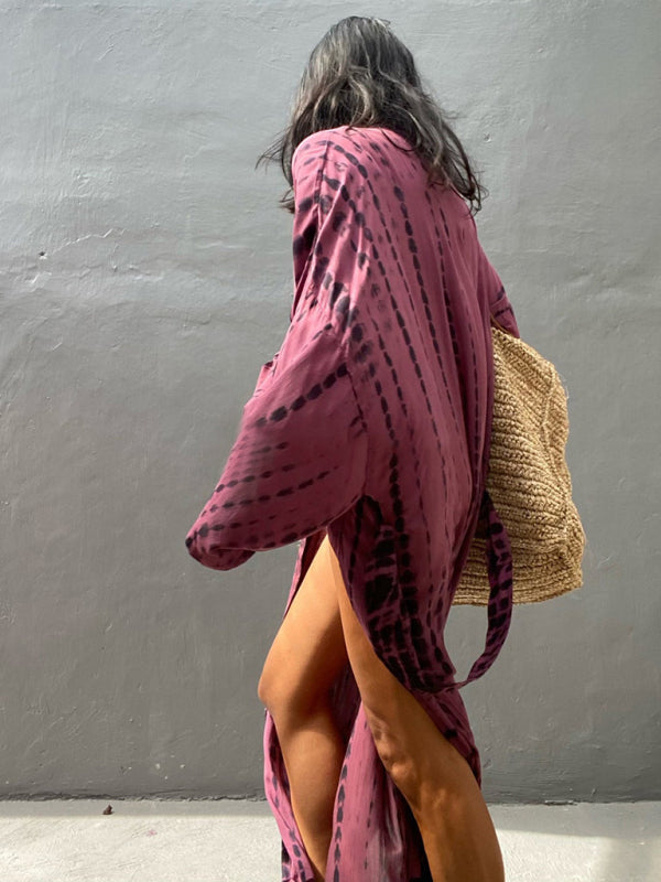 Lichtgewicht Strandkimono met Tie-Dye Print voor Zomerse Stijl – Aino - Glamorix