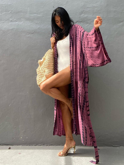 Lichtgewicht Strandkimono met Tie-Dye Print voor Zomerse Stijl – Aino - Glamorix