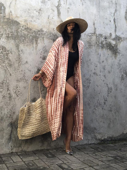 Lichtgewicht Strandkimono met Tie-Dye Print voor Zomerse Stijl – Aino - Glamorix