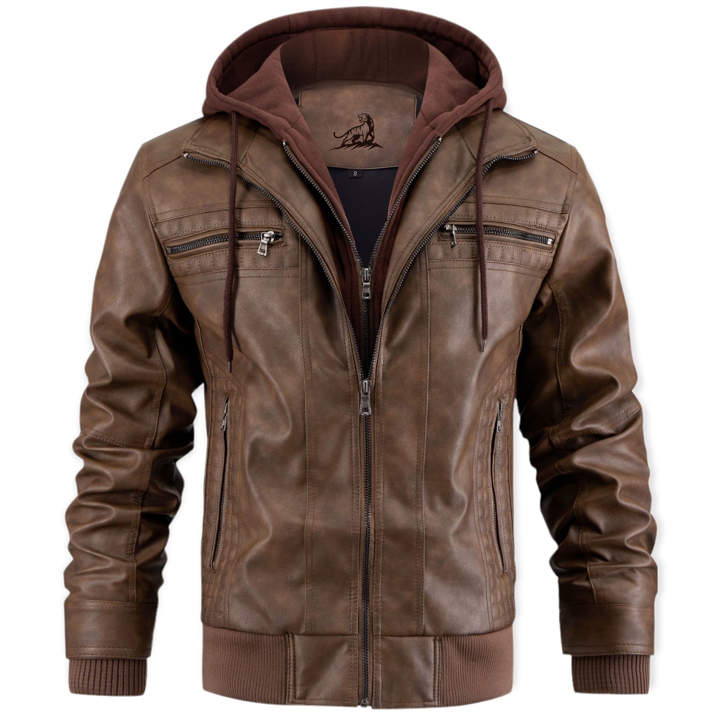 MAVERICK – Leren jack met capuchon en ritssluiting voor een stoere en veelzijdige look