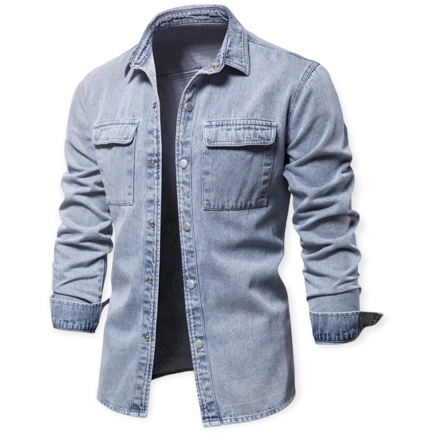 COLTON - Klassiek denim overhemd met knoopsluiting voor heren