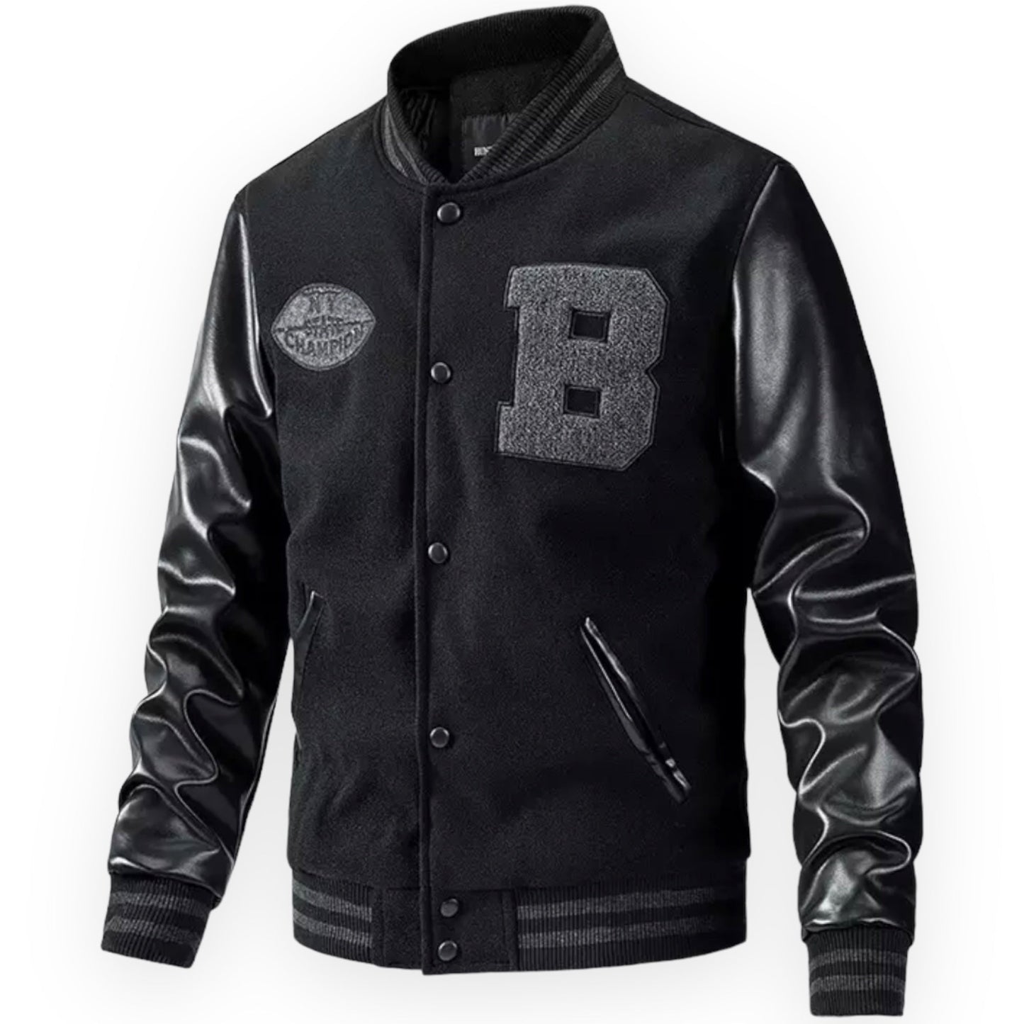 KINGSLEY - Casual varsity jasje met stoere B-patch