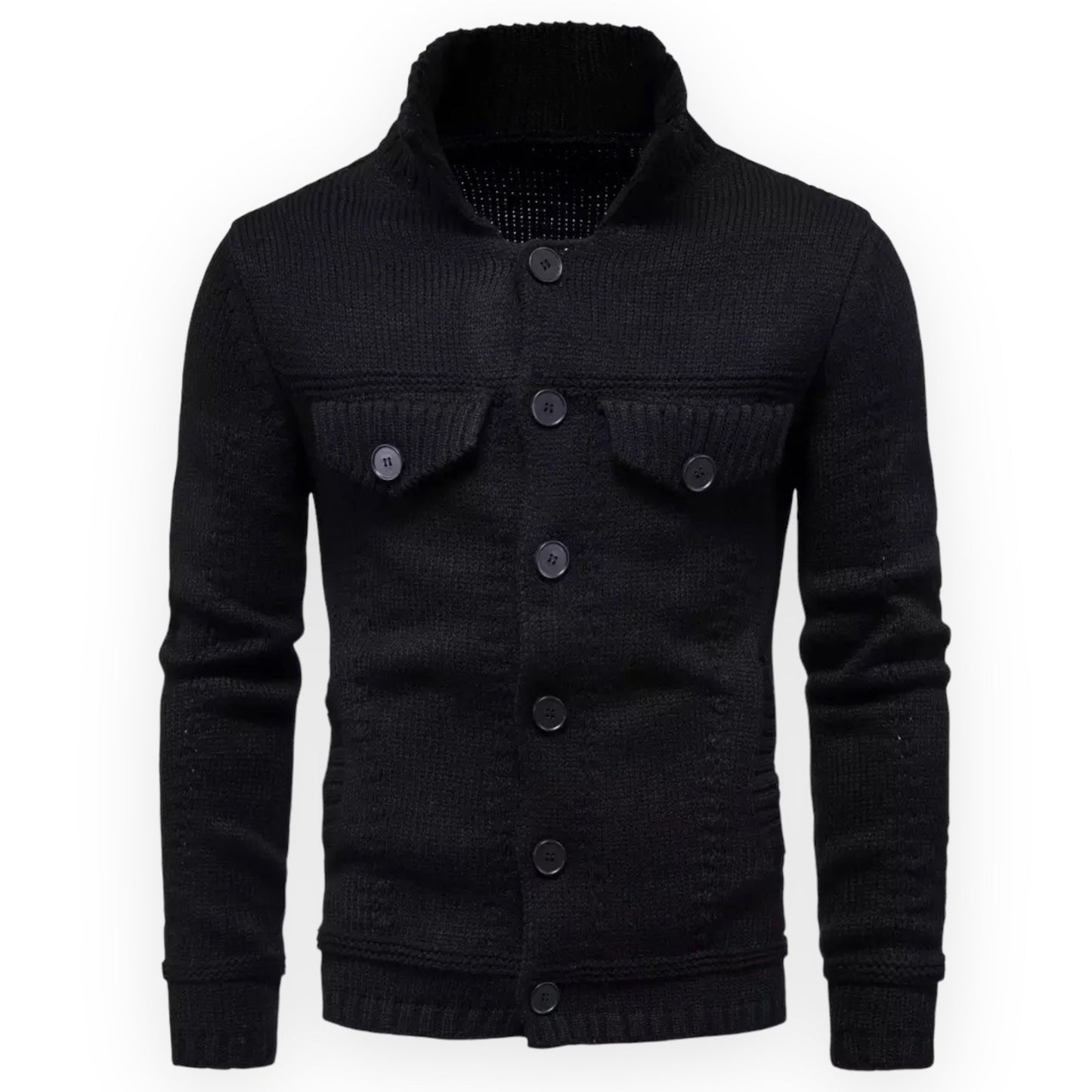 AXEL – Dik gebreid jack met knoopsluiting voor ultieme warmte en stijl