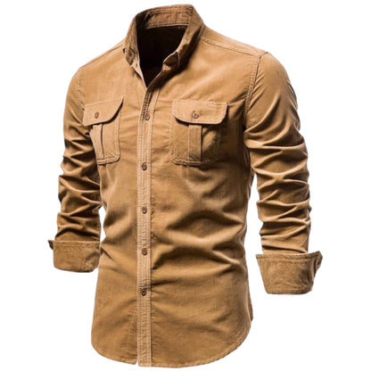 MASON - Herenoverhemd met lange mouwen en praktische zakken