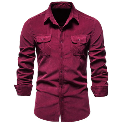 MASON - Herenoverhemd met lange mouwen en praktische zakken