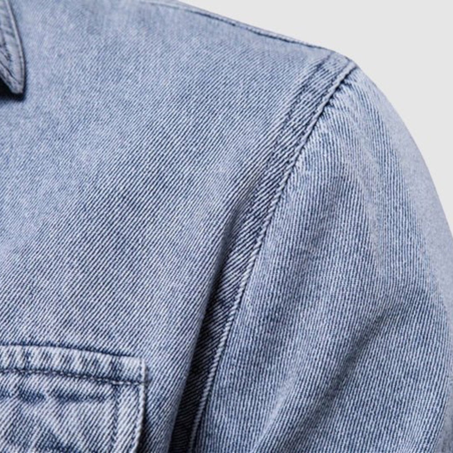COLTON - Klassiek denim overhemd met knoopsluiting voor heren