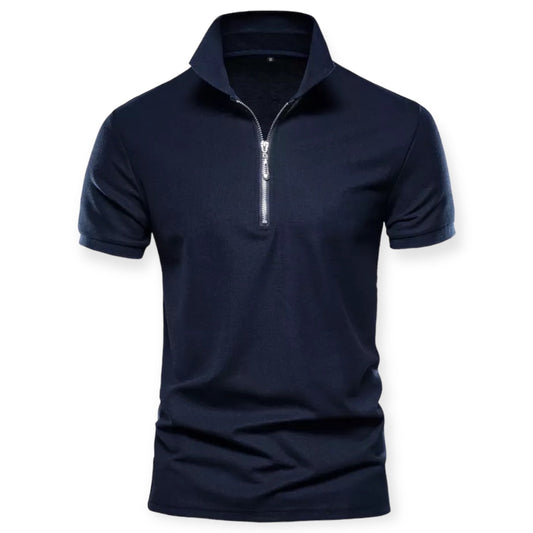 MILAN - Polo shirt met halve rits voor een moderne look