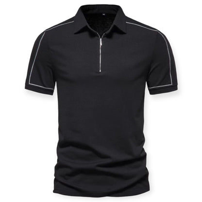 LEO - Shirt met korte mouwen en ritssluiting voor een moderne touch