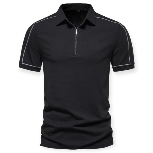 LEO - Shirt met korte mouwen en ritssluiting voor een moderne touch