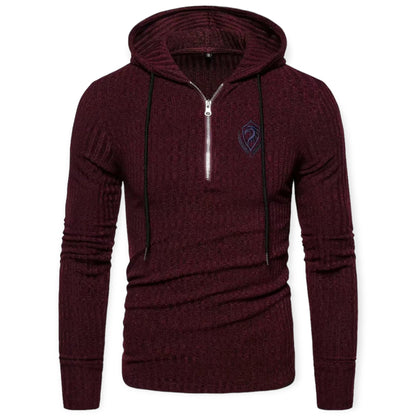 OREN - Gebreide hoodie met halve rits voor casual comfort