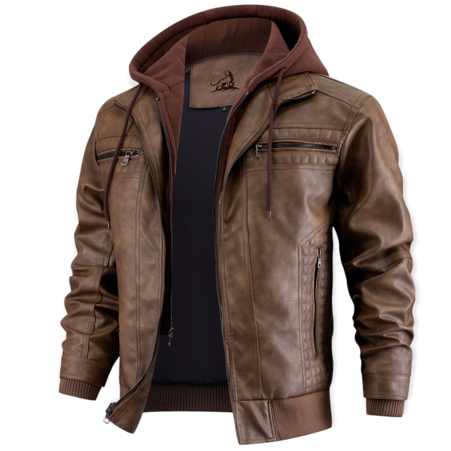 MAVERICK – Leren jack met capuchon en ritssluiting voor een stoere en veelzijdige look