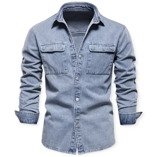 COLTON - Klassiek denim overhemd met knoopsluiting voor heren