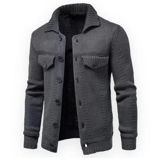 AXEL – Dik gebreid jack met knoopsluiting voor ultieme warmte en stijl