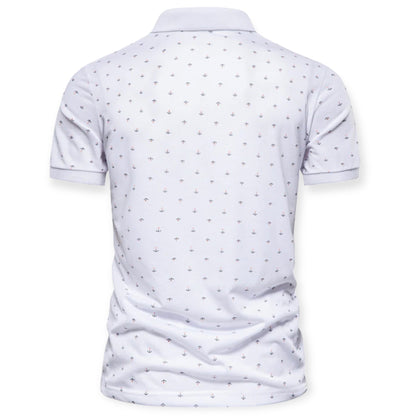 HARRINGTON - Klassieke herenpolo met subtiele print
