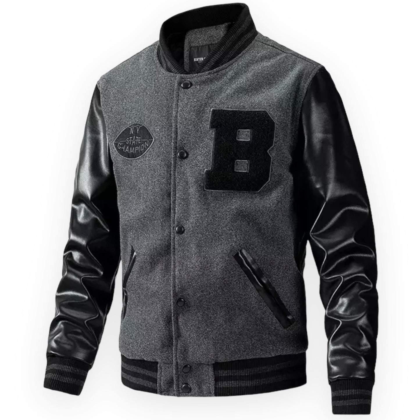 KINGSLEY - Casual varsity jasje met stoere B-patch