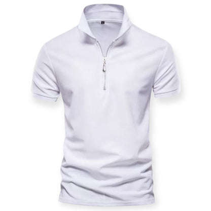 MILAN - Polo shirt met halve rits voor een moderne look