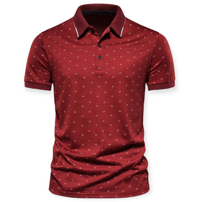 HARRINGTON - Klassieke herenpolo met subtiele print