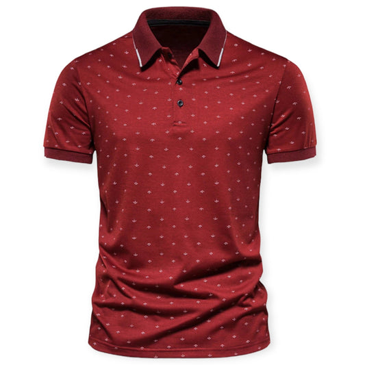 HARRINGTON - Klassieke herenpolo met subtiele print