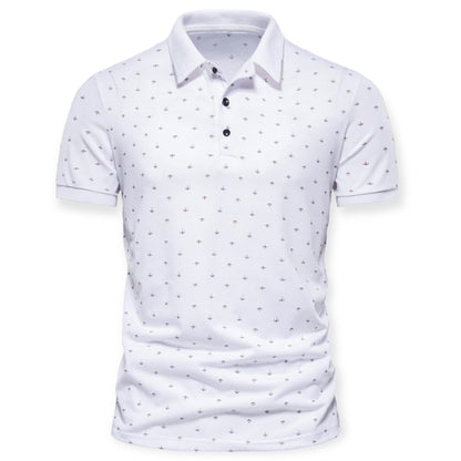 HARRINGTON - Klassieke herenpolo met subtiele print