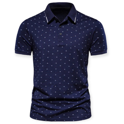 HARRINGTON - Klassieke herenpolo met subtiele print