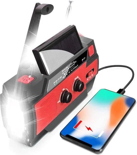 Noodradio met 4000 mAh powerbank, zaklamp en handdynamo – VIGOR SAFEBOX4000 - Glamorix