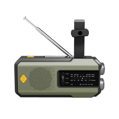 Handmatige noodradio met zaklamp, powerbank en SOS-alarm – RESQ CHARGERPRO - Glamorix