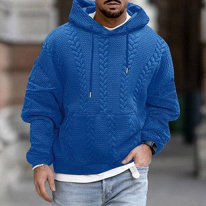 EVAN - Gebreide herenhoodie met stijlvolle structuur