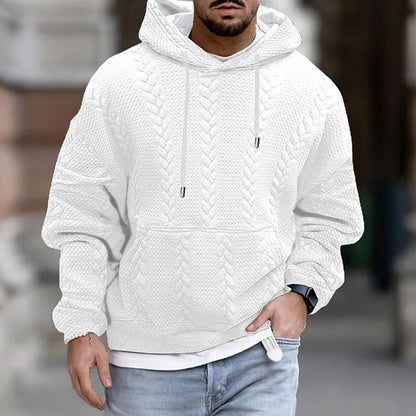 EVAN - Gebreide herenhoodie met stijlvolle structuur