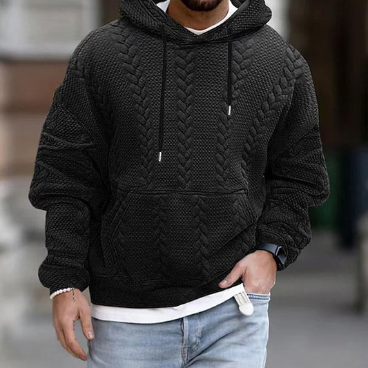 EVAN - Gebreide herenhoodie met stijlvolle structuur