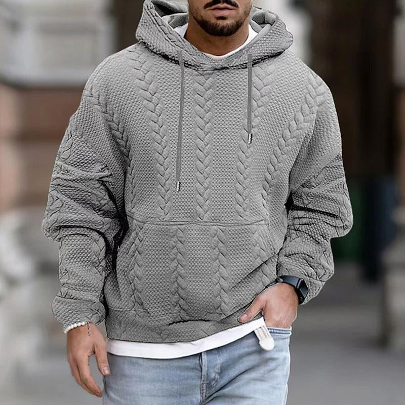 EVAN - Gebreide herenhoodie met stijlvolle structuur