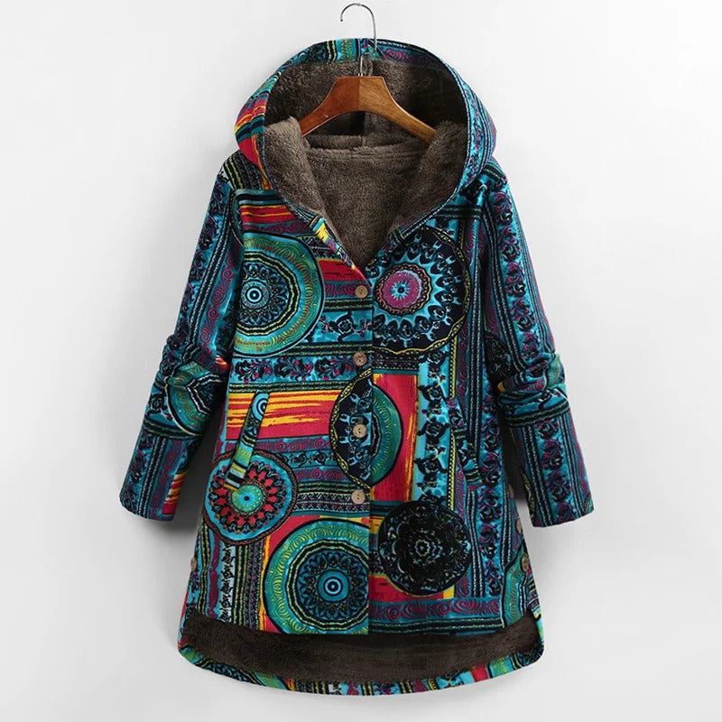 NORA - Vintage patchwork jas met fleece voering