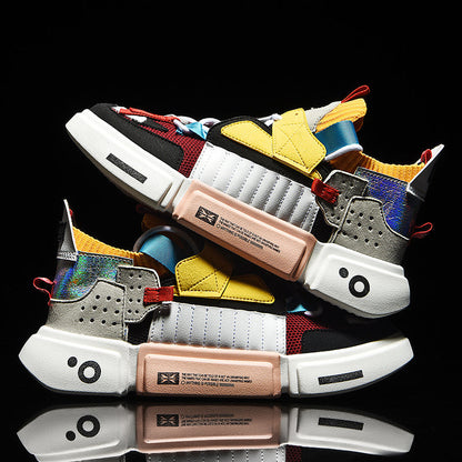 Fashion heren sneakers met futuristisch design en dikke zool – NOVARO X1 - Glamorix
