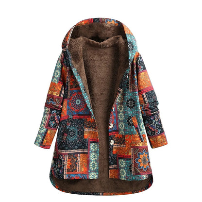 NORA - Vintage patchwork jas met fleece voering