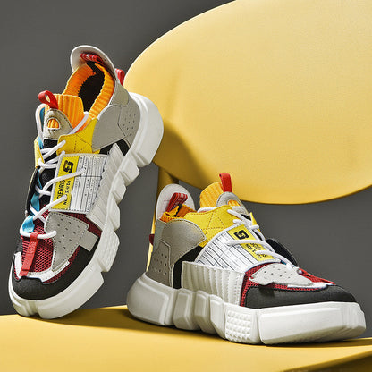 Fashion heren sneakers met futuristisch design en dikke zool – NOVARO X1 - Glamorix