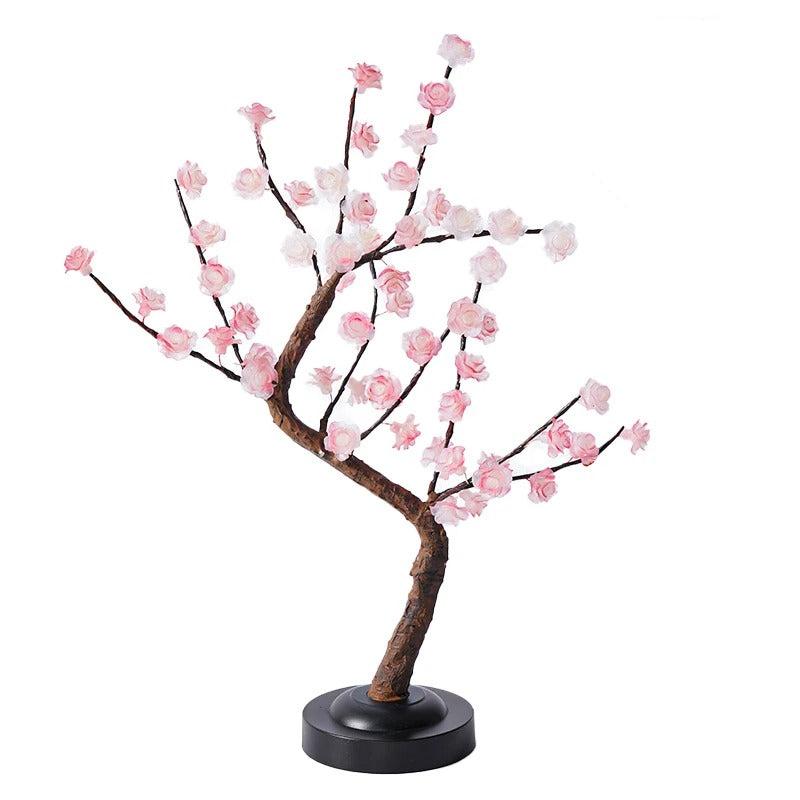 BLOOMLITE – LED boomlamp met roze bloemen, bonsai tafellamp