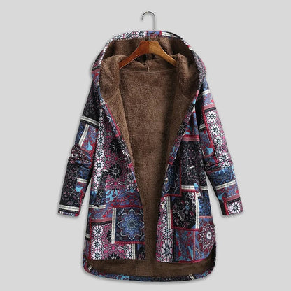 NORA - Vintage patchwork jas met fleece voering