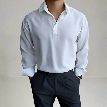 LEON – Heren overhemd met klassieke kraag en lange mouwen