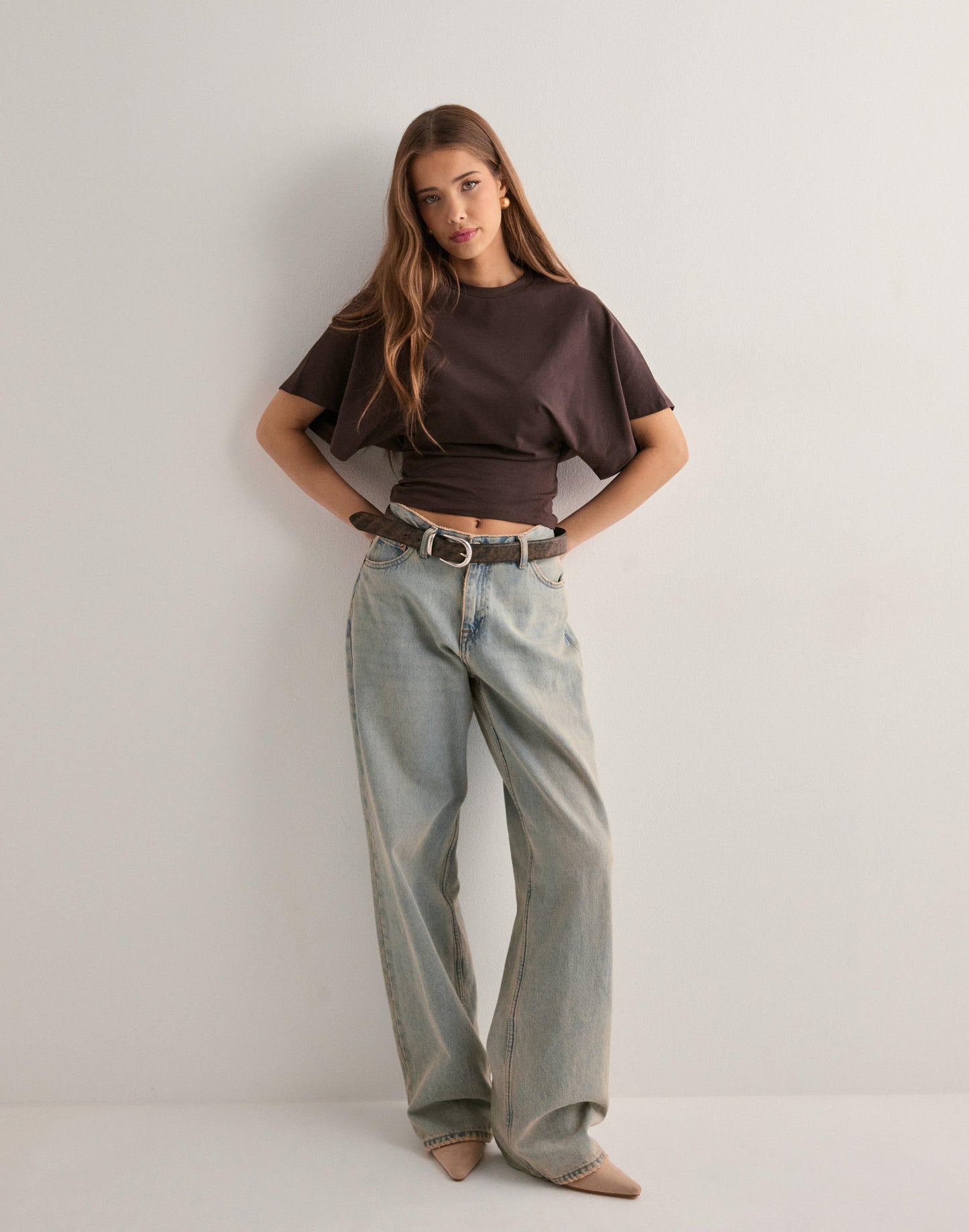 LENA - Oversized cropped shirt voor dames