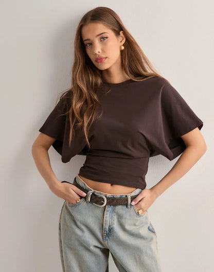 LENA - Oversized cropped shirt voor dames