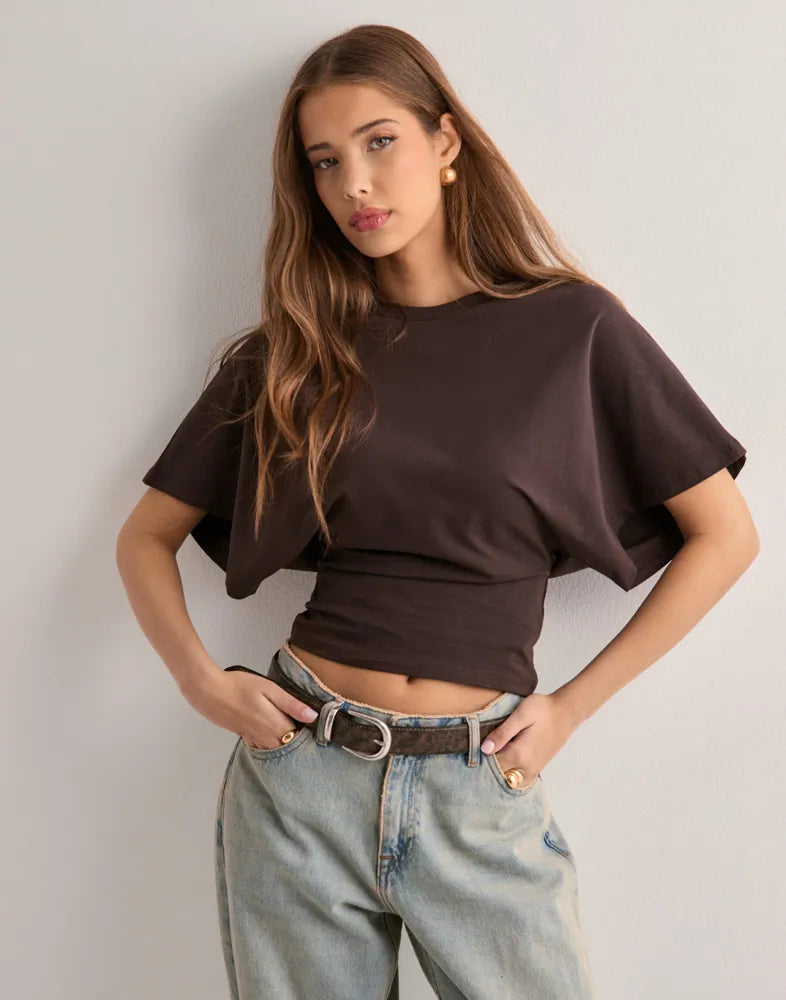 LENA - Oversized cropped shirt voor dames