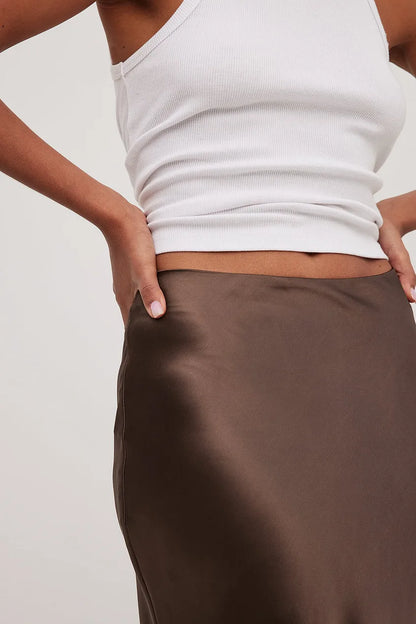 AMELIA - Klassieke satijnen midirok voor dames